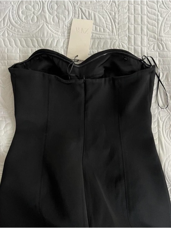 Zara Dresses & Skirts - Zara Black Strapless Corset-Style Dress